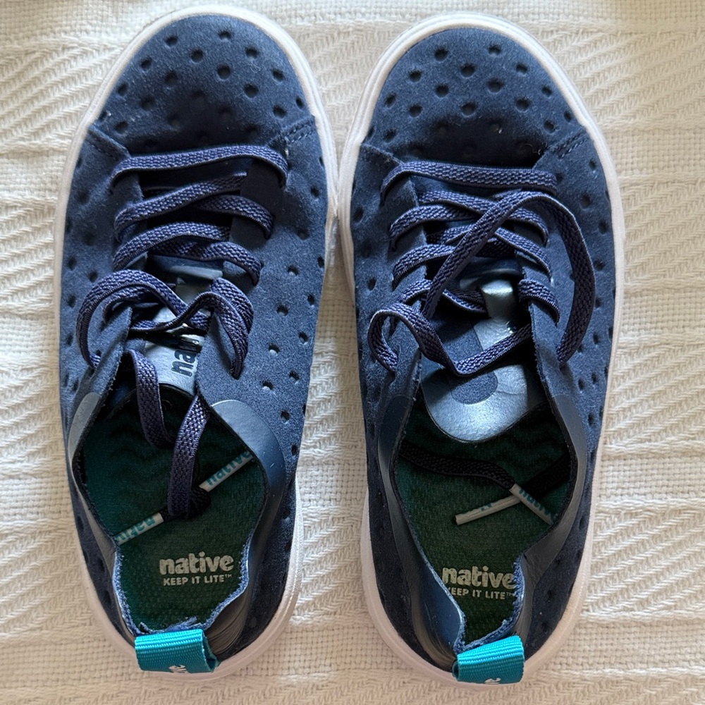 Native Navy Perforated Lace-Up Shoes